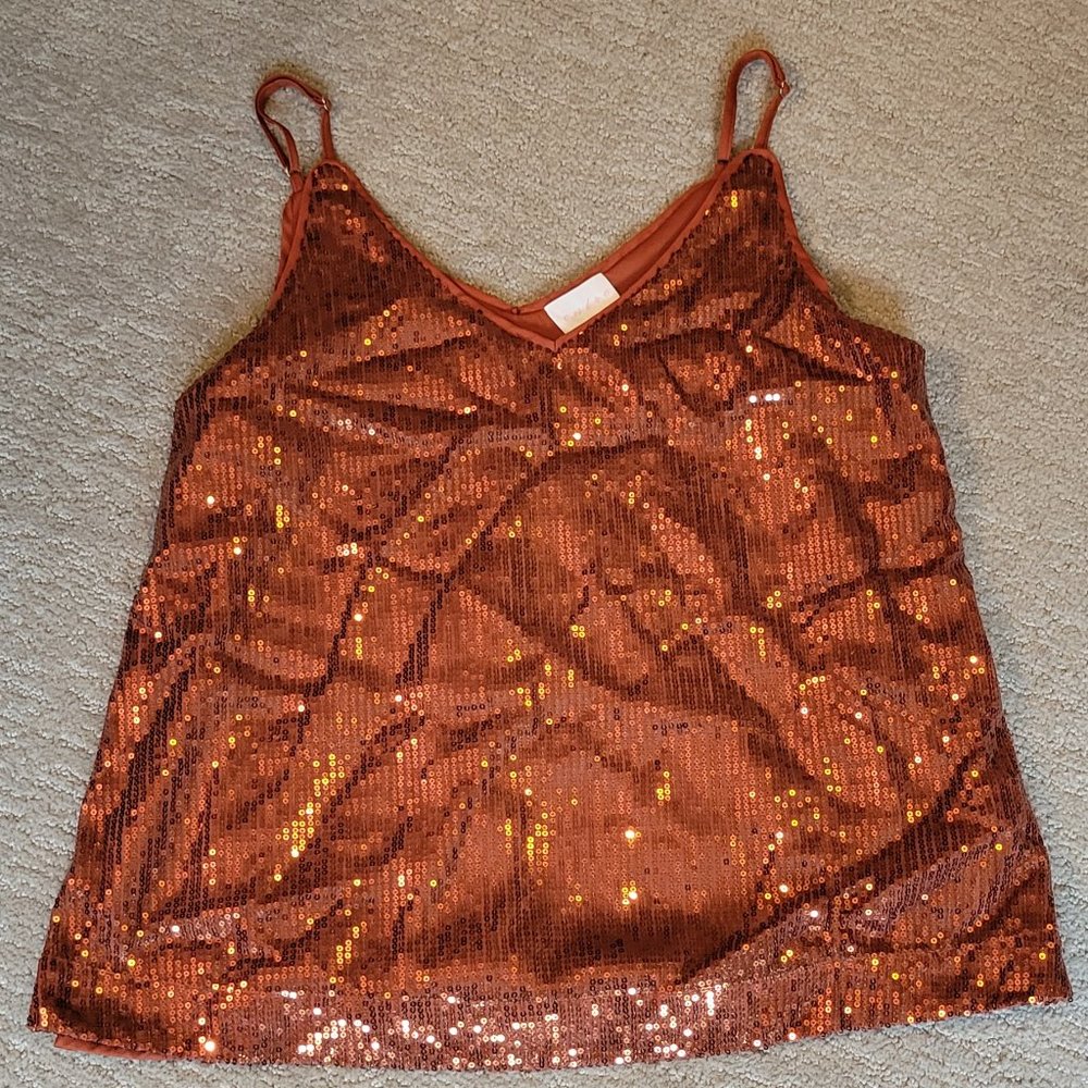 Orange sparkly tank